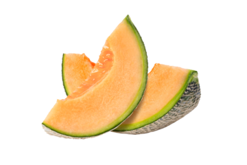 slice of cantaloupe melon isolated