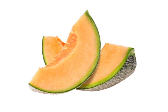 slice of cantaloupe melon isolated