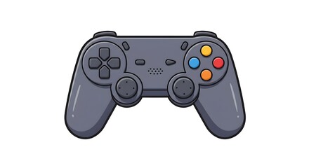 Game controller in vector cartoon design, isolated neatly&mdash;used for app development, digital art packs, or streaming graphics