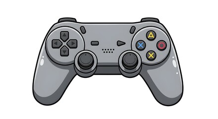 Game controller in vector cartoon design, isolated neatly&mdash;used for app development, digital art packs, or streaming graphics