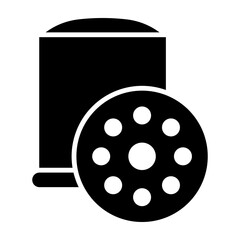 Oil Filter Vector Glyph Icon Design
