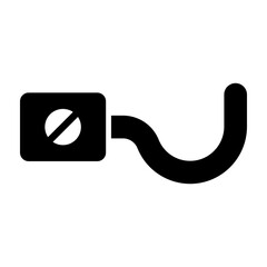 Tow Hitch Vector Glyph Icon Design