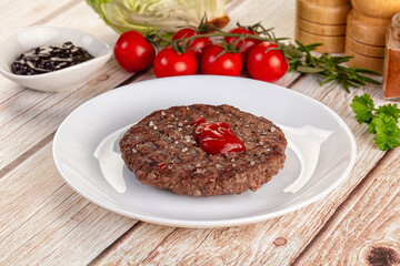 Grilled juicy beef cutlet for burger