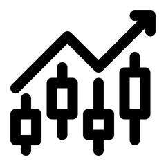 Stock Market, Market Trends, Candlestick Outline Icon