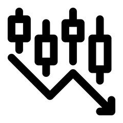 Bearish, Stock Market, Market Trends Outline Icon