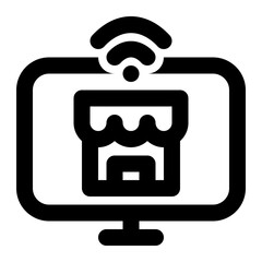 Online Store, Digital Store, Online Shop Outline Icon