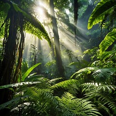 tropical forest in the morning