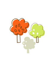 Cartoon hand painted forest animal element pattern