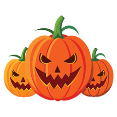Halloween Pumpkin isolated clipart on white background