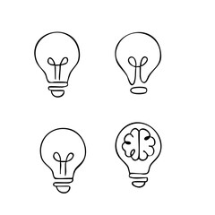 Hand Drawn Doodle Business Infographic Elements with Idea Theme Vector Illustration