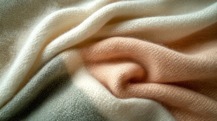 Close-up of multicolored knitted fabric draped