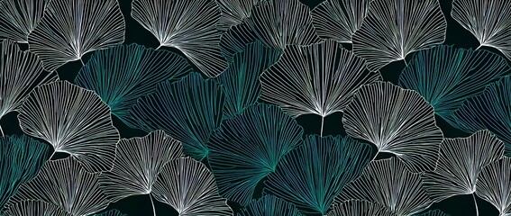 Floral Elegance: Intricate patterns of Ginkgo leaves, with elegant lines and textures in a seamless design.  A visual poem where nature meets art, capturing the essence of beauty and design.