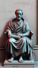 Naklejka premium Ancient Roman Statue of a Scholar
