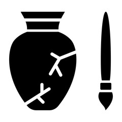 Ancient Artifact Vector Glyph Icon Design