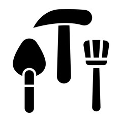 Archaeological Tools Vector Glyph Icon Design