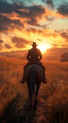 Cowboy Sunset Ride