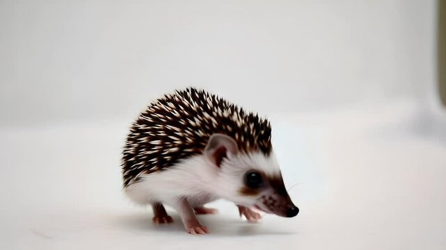 A cute hedgehog standing upright, showcasing its spiny back and curious expression.