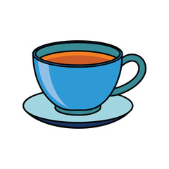 Tea Cup Vector Illustration – Hot Beverage Icon for Café Branding, Drink Packaging, Breakfast Menus