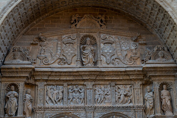 Sculptural Details of Renaissance Portico in Haro, La Rioja