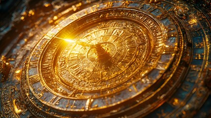 Obraz premium Golden Astronomical Clock Detail