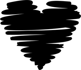 heart brush stroke hand drawing simple element 