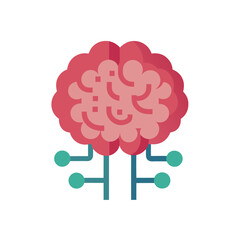 Ai brain on white background