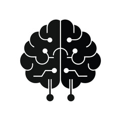 Ai brain on white background