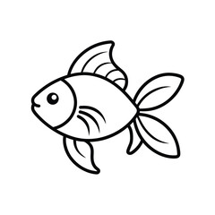 Goldfish on white background 