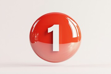 Modern minimalist 3d notification badge with red and white design for user interface