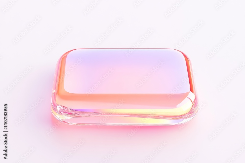 Poster abstract gradient glass block with gradient light reflection for design and art projects