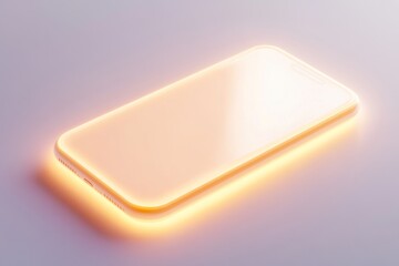 Futuristic 3d notification concept with glowing smartphone design