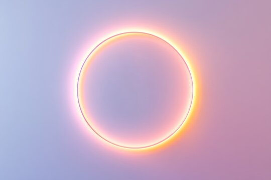 Glowing circular loading spinner on soft gradient background for digital interfaces - Powered by Adobe