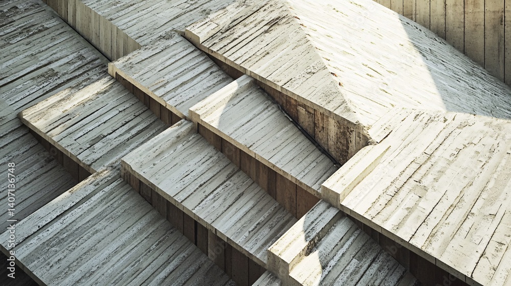 Poster Concrete geometric shapes creating an abstract architectural design