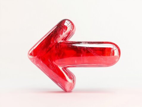 Bold red arrow icon for directional signage and graphic design projects - Powered by Adobe