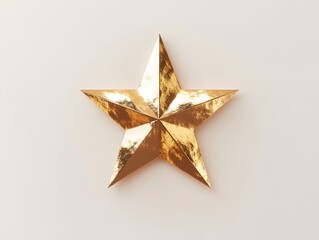 Obraz premium Golden polished metal star icon for elegant design concepts and decoration