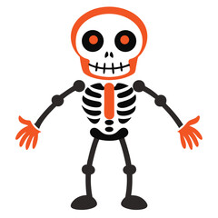 Halloween skeletons isolated clipart on white background
