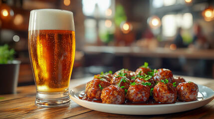 Experience authentic Swedish meatballs and craft beer in a cozy restaurant setting for a perfect dining experience