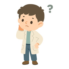 Confused Cartoon Scientist Illustration