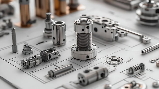 engineering workshop environment with precision tools and mechanical components arranged for industrial production fabrication repair and technical craftsmanship