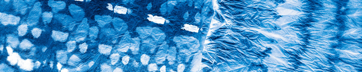 Indigo Dirty Dyed Poster. Oil Colour Background.