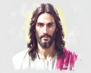 Jesus Portrait, Digital Art