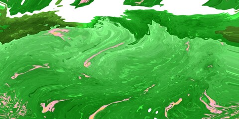 Vibrant Green Abstract Liquid Marble Design