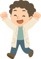 Joyful Cartoon Scientist Boy Illustration student