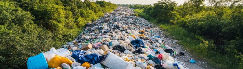 Garbage dump spreading into forest line, unmanaged waste problem