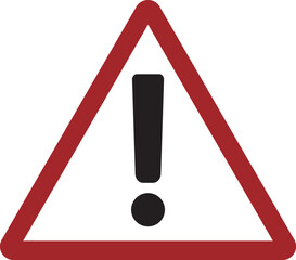 attention sign red white