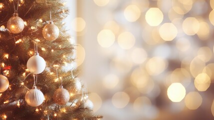 Obraz premium festive white bokeh overlay