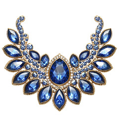 Sapphire necklace luxury jewelry fashion accessory design  isolated on transparent  background
