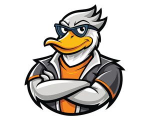 Obraz premium Cool Duck Mascot Character Illustration