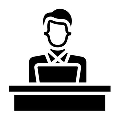 Office Worker Vector Glyph Icon Design