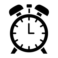 Alarm Clock Vector Glyph Icon Design